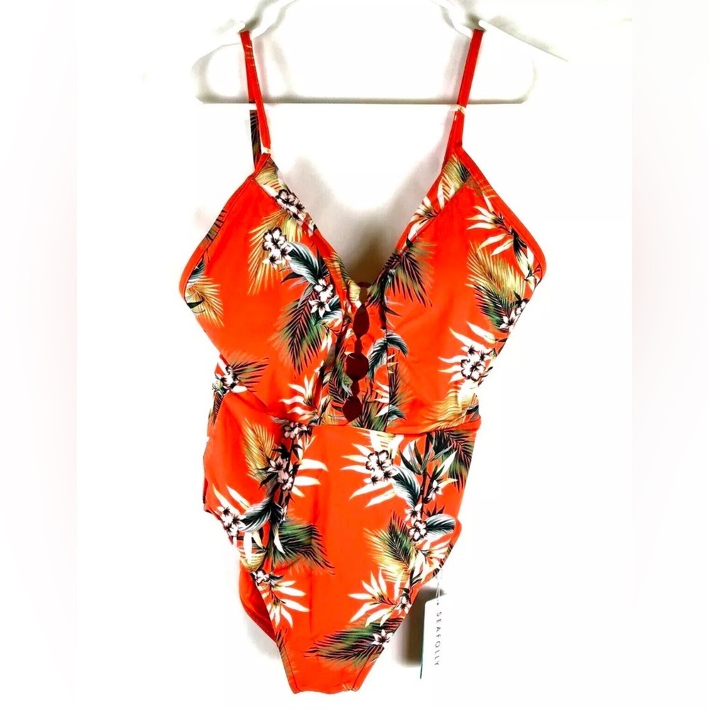 Seafolly Womens One Piece Swimsuit Ring Detail Size US10